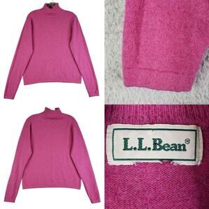 LL Bean Sweater Women's Size Large L ? Pink Long Sleeve Turtleneck Knit
